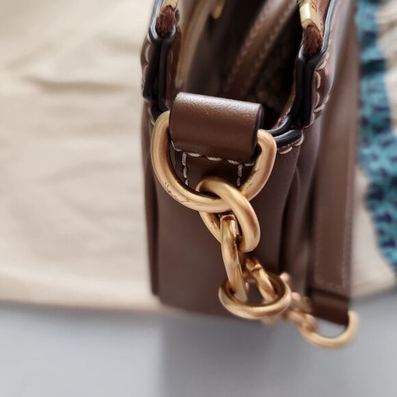 New! Tory Burch Studio Leather Shoulder Bag Crossbody in Moose - Picture 12 of 14